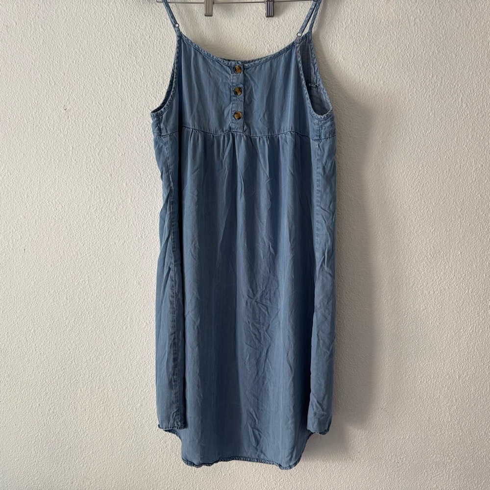 Knox Rose Denim Look Midi Dress Boho Chic Relaxed Style Large Casual Everyday - Picture 12 of 14